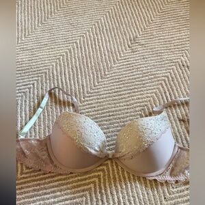 Victoria's Secret Lace Gemmed Padded Bra - Cream and Lavender